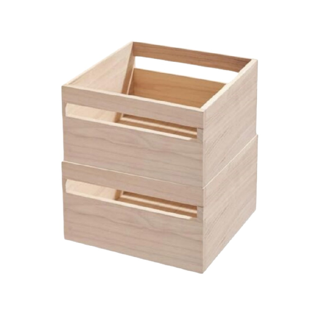 Boîte de rangement empilable en bois - pour l'organisation domestique - 30 x 30 x 25
